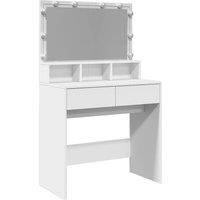 Berkfield Home Dressing Table with LED White 80x41x134.5 cm