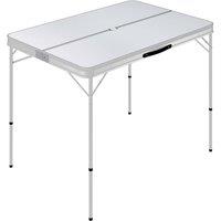 Berkfield Home Folding Camping Table with 2 Benches Aluminium White