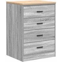 Berkfield Home Garage Storage Cabinet Grey Sonoma 60x51x85 cm Solid Wood Pine | Size: 60 x 51 x 85 cm