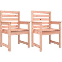 Berkfield Home Garden Chairs 2 pcs 60x48x91cm Solid Wood Douglas in Brown | Size: 60 x 48 x 91 cm