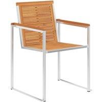Berkfield Home Garden Chairs 2 pcs Solid Acacia Wood & Stainless Steel in Brown
