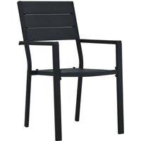 Berkfield Home Garden Chairs 4 pcs Black HDPE Wood Look