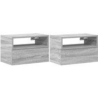 Berkfield Home Wall-mounted Bedside Cabinets 2 pcs Grey Sonoma 45x26x28.5 cm