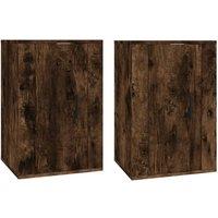 Berkfield Home Wall Mounted TV Cabinets 2 pcs Smoked Oak 40x34.5x60 cm in Brown