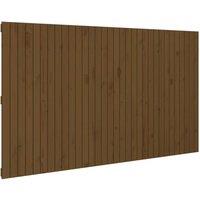 Berkfield Home Wall Headboard Honey Brown 204x3x110 cm Solid Wood Pine | Size: 204 x 3 x 110 cm