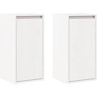 Berkfield Home Wall Cabinets 2 pcs White 30x30x60 cm Solid Wood Pine | Size: 30 x 30 x 60 cm
