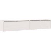 Berkfield Home Wall Cabinets 2 pcs White 100x30x35 cm Solid Wood Pine | Size: 100 x 30 x 35 cm