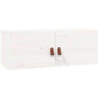 Berkfield Home Wall Cabinet White 80x30x30 cm Solid Wood Pine | Size: 80 x 30 x 30 cm