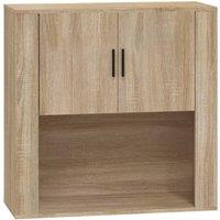 Berkfield Home Wall Cabinet Sonoma Oak 80x33x80 cm Engineered Wood in Beige | Size: 80 x 33 x 80 cm