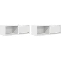 Berkfield Home TV Cabinets 2 pcs White 80x31x25.5 cm Engineered Wood