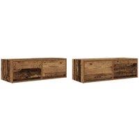 Berkfield Home TV Cabinets 2 pcs Old Wood 80x31x25.5 cm Engineered Wood in Brown