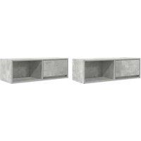 Berkfield Home TV Cabinets 2 pcs Concrete Grey 80x31x25.5 cm Engineered Wood