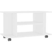 Berkfield Home TV Cabinet with Castors White 80x40x40 cm Engineered Wood | Size: 80 x 40 x 40 cm