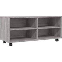 Berkfield Home TV Cabinet with Castors Grey Sonoma 90x35x35 cm Engineered Wood | Size: 90 x 35 x 35 cm