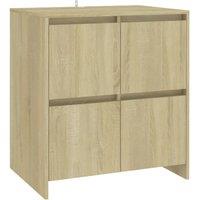 Berkfield Home Sideboard Sonoma Oak 70x41x75 cm Engineered Wood in Light Tan | Size: 70 x 41 x 75 cm
