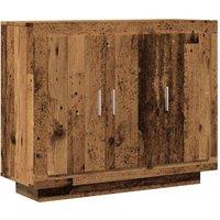 Berkfield Home Sideboard Old Wood 92x35x75 cm Engineered Wood in Brown | Size: 92 x 35 x 75 cm