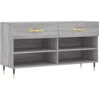 Berkfield Home Shoe Bench Grey Sonoma 102x35x55 cm Engineered Wood | Size: 102 x 35 x 55 cm