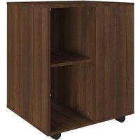 Berkfield Home Rolling Cabinet Brown Oak 60x53x72 cm Engineered Wood | Size: 60 x 53 x 72 cm