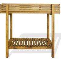Berkfield Home Raised Garden Raised Bed Solid Acacia Wood & Zinc in Brown