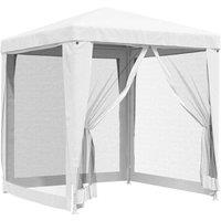 Berkfield Home Party Tent with 4 Mesh Sidewalls 2x2 m White