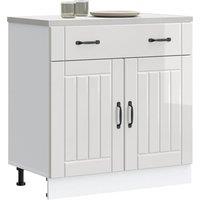Berkfield Home Kitchen Base Cabinet Lucca High Gloss White Engineered Wood