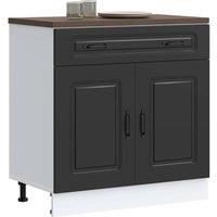 Berkfield Home Kitchen Base Cabinet Kalmar Black Engineered Wood