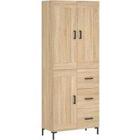 Berkfield Home Highboard Sonoma Oak 69.5x34x180 cm Engineered Wood in Light Tan