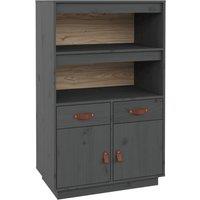 Berkfield Home Highboard Grey 67x40x108.5 cm Solid Wood Pine