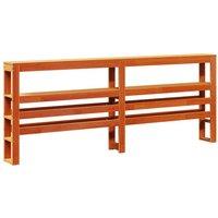 Berkfield Home Headboard with Shelves Wax Brown 200 cm Solid Wood Pine