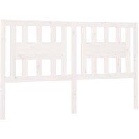 Berkfield Home Headboard White 146x4x100 cm Solid Wood Pine | Size: 146 x 4 x 100 cm