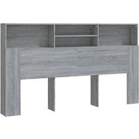 Berkfield Home Headboard Cabinet Grey Sonoma 180x19x103.5 cm