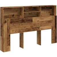 Berkfield Home Headboard Cabinet Old Wood 160x19x103.5 cm Engineered Wood in Brown