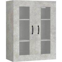 Berkfield Home Hanging Wall Cabinet Concrete Grey 69.5x34x90 cm