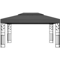 Berkfield Home Gazebo with Double Roof 3x4m Anthracite in Charcoal