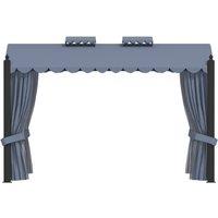 Berkfield Home Gazebo with Curtains 3x4 m Anthracite Steel in Dark Grey