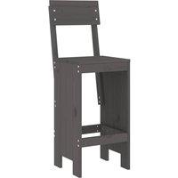 Berkfield Home Beautiful Bar Stools 2 pcs Grey 40x48.5x115.5 cm Solid Wood Pine
