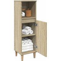 Berkfield Home Durable Bathroom Cabinet Sonoma Oak 30x30x100 cm Engineered Wood in Light Oak | Size: 30 x 30 x 100 cm