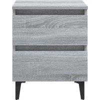 Berkfield Home Sturdy Bed Cabinets with Metal Legs 2 pcs Grey Sonoma 40x35x50 cm | Size: 40 x 35 x 50 cm