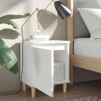 Berkfield Home Sturdy Bed Cabinets with Solid Wood Legs 2 pcs White 40x30x50 cm | Size: 40 x 30 x 50 cm