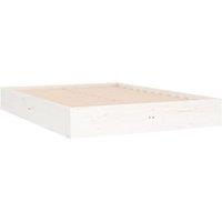 Berkfield Home Beautiful Bed Frame White Solid Wood 120x190 cm Small Double