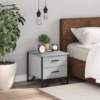 Berkfield Home Modern Bedside Cabinet Grey Sonoma 40x41x40 cm Engineered Wood | Size: 40 x 41 x 40 cm