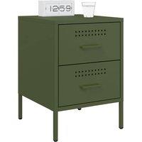 Berkfield Home Durable Bedside Cabinets 2 pcs Olive Green 36x39x50.5 cm Steel
