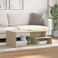 Berkfield Home Modern Coffee Table Sonoma Oak 102x55x35 cm Engineered Wood in Light Brown | Size: 102 x 55 x 35 cm