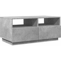 Berkfield Home Modern Coffee Table with LED Lights Concrete Grey 90x49x40 cm | Size: 90 x 49 x 40 cm
