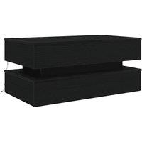 Berkfield Home Modern Coffee Table with LED Lights Black Oak 90x50x40 cm | Size: 90 x 50 x 40 cm