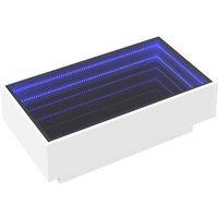 Berkfield Home Decorative Coffee Table with LED White 90x50x30 cm Engineered Wood | Size: 90 x 50 x 30 cm