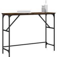 Berkfield Home Decorative Console Table Smoked Oak 100x32x75 cm Engineered Wood in Brown | Size: 100 x 32 x 75 cm