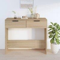 Berkfield Home Decorative Console Table Sonoma Oak 90x36x75 cm Engineered Wood in Light Tan | Size: 90 x 36 x 75 cm