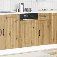 Berkfield Home Decorative Dishwasher Panel Lucca Artisan Oak Engineered Wood in Brown