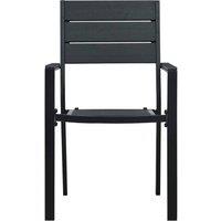 Berkfield Home Sturdy Garden Chairs 4 pcs Black HDPE Wood Look